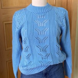 🔥 2 for $30 Vintage Sky Blue Knit Sweater, Size L